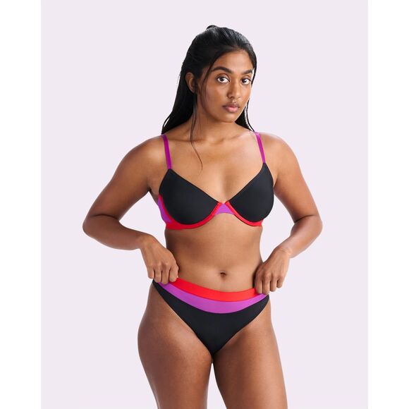 NWT Your Parade Re:Play Unlined Underwire Bra Ultra Soft XS Eightball Colorblock - Picture 2 of 7